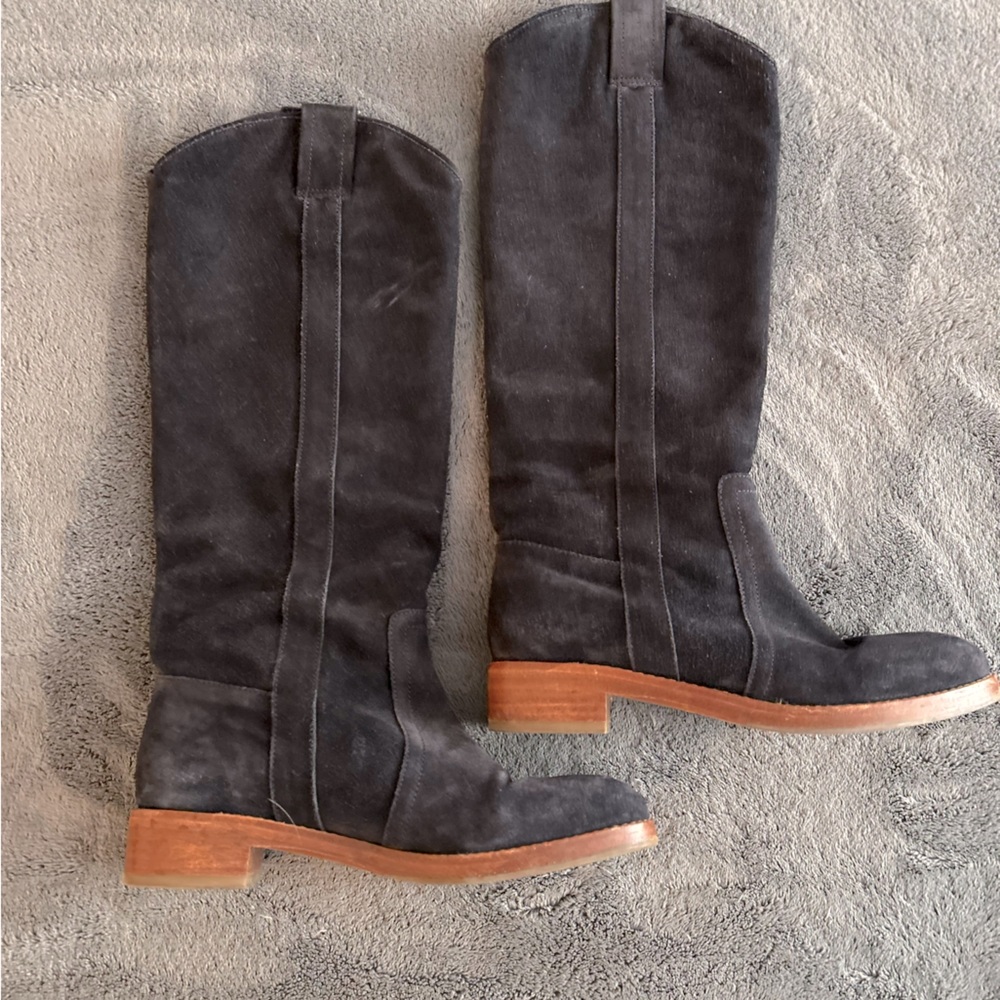 Via Spiga Navy Suede Boots Size 6 1/2M